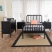 Baxton Studio Lucera Mid-Century Black Full Size 4-Piece Bobbin Bedroom Set - MG0110-4-Black-Full 4PC Bedroom Set