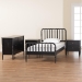 Baxton Studio Lucera Mid-Century Black Full Size 4-Piece Bobbin Bedroom Set - MG0110-4-Black-Full 4PC Bedroom Set