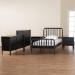 Baxton Studio Lucera Mid-Century Black Twin Size 5-Piece Bobbin Bedroom Set - MG0110-4-Black-Twin 5PC Bedroom Set