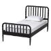 Baxton Studio Lucera Mid-Century Black Twin Size 5-Piece Bobbin Bedroom Set - MG0110-4-Black-Twin 5PC Bedroom Set