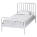 Baxton Studio Lucera Mid-Century White Twin Size Bobbin Bed