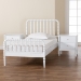 Baxton Studio Lucera Mid-Century White Twin Size 3-Piece Bobbin Bedroom Set - MG0110-4-White-Twin 3PC Bedroom Set