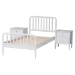 Baxton Studio Lucera Mid-Century White Twin Size 3-Piece Bobbin Bedroom Set - MG0110-4-White-Twin 3PC Bedroom Set