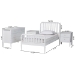 Baxton Studio Lucera Mid-Century White Twin Size 4-Piece Bobbin Bedroom Set - MG0110-4-White-Twin 4PC Bedroom Set