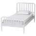 Baxton Studio Lucera Mid-Century White Twin Size 4-Piece Bobbin Bedroom Set - MG0110-4-White-Twin 4PC Bedroom Set