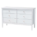 Baxton Studio Lucera Mid-Century White Twin Size 4-Piece Bobbin Bedroom Set - MG0110-4-White-Twin 4PC Bedroom Set