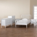 Baxton Studio Lucera Mid-Century White Twin Size 5-Piece Bobbin Bedroom Set - MG0110-4-White-Twin 5PC Bedroom Set