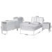 Baxton Studio Lucera Mid-Century White Twin Size 5-Piece Bobbin Bedroom Set - MG0110-4-White-Twin 5PC Bedroom Set