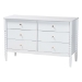 Baxton Studio Lucera Mid-Century White Twin Size 5-Piece Bobbin Bedroom Set - MG0110-4-White-Twin 5PC Bedroom Set