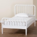 Baxton Studio Lucera Mid-Century White Twin Size Bobbin Bed - MG0110-4-White-Twin