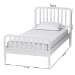 Baxton Studio Lucera Mid-Century White Twin Size Bobbin Bed - MG0110-4-White-Twin