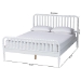 Baxton Studio Lucera Mid-Century White Queen Size Bobbin Bed - MG0110-4-White-Queen