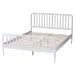 Baxton Studio Lucera Mid-Century White Queen Size Bobbin Bed - MG0110-4-White-Queen