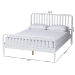 Baxton Studio Lucera Mid-Century White Queen Size Bobbin Bed - MG0110-4-White-Queen