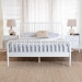 Baxton Studio Lucera Mid-Century White Full Size 3-Piece Bobbin Bedroom Set - MG0110-4-White-Full 3PC Bedroom Set