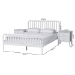Baxton Studio Lucera Mid-Century White Full Size 3-Piece Bobbin Bedroom Set - MG0110-4-White-Full 3PC Bedroom Set