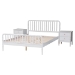 Baxton Studio Lucera Mid-Century White Full Size 3-Piece Bobbin Bedroom Set - MG0110-4-White-Full 3PC Bedroom Set