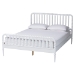 Baxton Studio Lucera Mid-Century White Full Size 3-Piece Bobbin Bedroom Set - MG0110-4-White-Full 3PC Bedroom Set