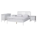 Baxton Studio Lucera Mid-Century White Full Size 4-Piece Bobbin Bedroom Set
