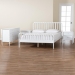Baxton Studio Lucera Mid-Century White Full Size 4-Piece Bobbin Bedroom Set - MG0110-4-White-Full 4PC Bedroom Set