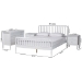 Baxton Studio Lucera Mid-Century White Full Size 4-Piece Bobbin Bedroom Set - MG0110-4-White-Full 4PC Bedroom Set