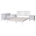 Baxton Studio Lucera Mid-Century White Full Size 4-Piece Bobbin Bedroom Set - MG0110-4-White-Full 4PC Bedroom Set