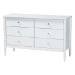 Baxton Studio Lucera Mid-Century White Full Size 4-Piece Bobbin Bedroom Set - MG0110-4-White-Full 4PC Bedroom Set