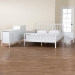 Baxton Studio Lucera Mid-Century White Full Size 5-Piece Bobbin Bedroom Set - MG0110-4-White-Full 5PC Bedroom Set