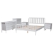 Baxton Studio Lucera Mid-Century White Full Size 5-Piece Bobbin Bedroom Set - MG0110-4-White-Full 5PC Bedroom Set