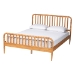 Baxton Studio Lucera Mid-Century Oak Brown Queen Size Bobbin Bed