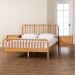 Baxton Studio Lucera Mid-Century Oak Brown Queen Size 3-Piece Bobbin Bedroom Set - MG0110-4-NT Oak-Queen 3PC Bedroom Set