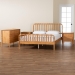 Baxton Studio Lucera Mid-Century Oak Brown Queen Size 4-Piece Bobbin Bedroom Set - MG0110-4-NT Oak-Queen 4PC Bedroom Set