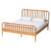 Baxton Studio Lucera Mid-Century Oak Brown Queen Size 4-Piece Bobbin Bedroom Set - MG0110-4-NT Oak-Queen 4PC Bedroom Set