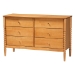 Baxton Studio Lucera Mid-Century Oak Brown Queen Size 4-Piece Bobbin Bedroom Set - MG0110-4-NT Oak-Queen 4PC Bedroom Set