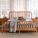 Baxton Studio Lucera Mid-Century Oak Brown Queen Size Bobbin Bed - MG0110-4-NT Oak-Queen