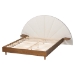 Baxton Studio Bernice Japandi Cream Boucle and Walnut Brown Wood King Bed - BBT61266-Cream/Walnut-King