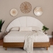 Baxton Studio Bernice Japandi Cream Boucle and Walnut Brown Wood King Bed - BBT61266-Cream/Walnut-King