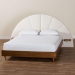 Baxton Studio Bernice Japandi Cream Boucle and Walnut Brown Wood King Bed - BBT61266-Cream/Walnut-King