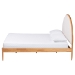 Baxton Studio Dawson Japandi Cream Teddy Fabric and Oak Brown Wood Queen Bed - MG0238-1-NT Oak/Cream 3001-Queen