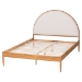 Baxton Studio Dawson Japandi Cream Teddy Fabric and Oak Brown Wood Queen Bed - MG0238-1-NT Oak/Cream 3001-Queen