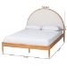 Baxton Studio Dawson Japandi Cream Teddy Fabric and Oak Brown Wood Queen Bed - MG0238-1-NT Oak/Cream 3001-Queen