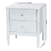 Baxton Studio Lucera Mid-Century White 2-Drawer Bobbin Nightstand - MG9011-White-2DW-NS