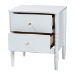 Baxton Studio Lucera Mid-Century White 2-Drawer Bobbin Nightstand - MG9011-White-2DW-NS