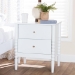 Baxton Studio Lucera Mid-Century White 2-Drawer Bobbin Nightstand - MG9011-White-2DW-NS