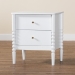 Baxton Studio Lucera Mid-Century White 2-Drawer Bobbin Nightstand - MG9011-White-2DW-NS