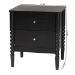 Baxton Studio Lucera Mid-Century Black 2-Drawer Bobbin Nightstand - MG9011-Black-2DW-NS