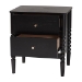 Baxton Studio Lucera Mid-Century Black 2-Drawer Bobbin Nightstand - MG9011-Black-2DW-NS