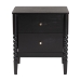 Baxton Studio Lucera Mid-Century Black 2-Drawer Bobbin Nightstand - MG9011-Black-2DW-NS
