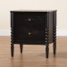 Baxton Studio Lucera Mid-Century Black 2-Drawer Bobbin Nightstand - MG9011-Black-2DW-NS