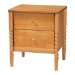 Baxton Studio Lucera Mid-Century Oak Brown 2-Drawer Bobbin Nightstand